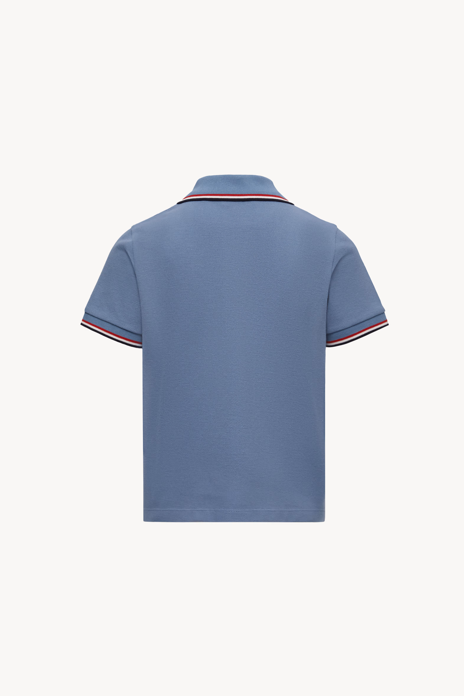 Tricolor-Trimmed Cotton Piquet Polo Shirt Boy Cobalt Blue Moncler 3